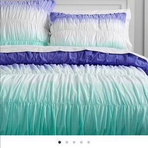 Pottery Barn Surf Dip Dye Duvet Cover & 2 Shams